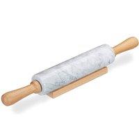 PAWNORA Marble Rolling Pin For Baking white