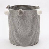 PAWNORA Cotton Rope Woven Laundry Basket grey