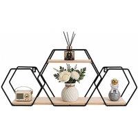 KORVIXA Black 1pc Contemporary Metal Shelving Unit Wall Mounted Shelf | Size: 100 cm x 100 cm