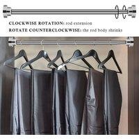 EONLION Shower Curtain Clothes Hanging Bar Rail in Silver