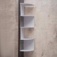 EONLION Wall Mounted Corner Shelves 5 Tier Storage in White | Size: 500mm