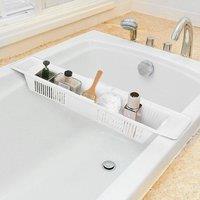 Kelvenix Portable Extendable Shower Shelf Caddy Organiser Storage in White