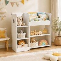 STILVORA Kids Toy Storage Unit with Bear Design in White