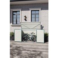 Garden Sanctuary Lockable Heavy Duty Steel Bicycle Storage Shed in Green
