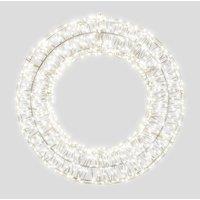 Pegdev Christmas Pre Lit Micro LED Wreath Timer 70x9cm Cool White 1200 LEDs 5m Lead | Size: 70x9 cm