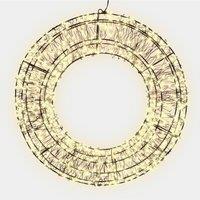 Pegdev Christmas Pre Lit Wreath 720 Warm White Micro LEDs 10% Twinkling 50cm 5m Lead