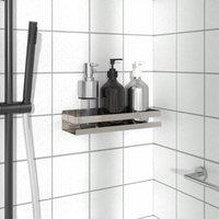 Berkfield Home Shower Shelf 30x10x6 cm Brushed 304 Stainless Steel in Silver | Size: 30 x 10 x 6 cm