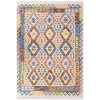 THE RUGS Kamal Afghan Kelim Rug - Handwoven Wool Cotton Reversible 3 mm Pile | Size: 200 cm x 290 cm