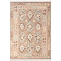 THE RUGS Kamal Afghan Kelim Rug - Handwoven Wool Cotton Reversible 3 mm Pile in Beige | Size: 200 cm x 290 cm