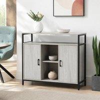 STILVORA Sideboard with 2 Doors & Adjustable Shelves in Grey