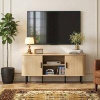 STILVORA TV Unit with Shelves & Cupboards in Oak in Light Oak