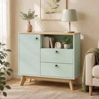 STILVORA Sideboard Storage Cabinet with Drawers & Oak Effect in Green