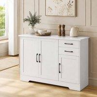STILVORA White Sideboard with 2 Drawers & 3 Doors