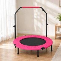 STILVORA Fitness Trampoline with Adjustable Handle in Pink