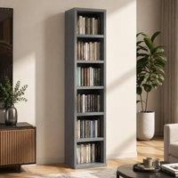 STILVORA CD Storage Unit Set of 2 with Adjustable Shelves in Grey