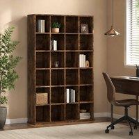 STILVORA CD Storage Unit with Adjustable Shelves in Dark Brown