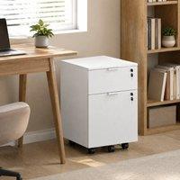 STILVORA White Lockable Filing Cabinet with 2 Drawers
