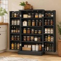 STILVORA Pantry Cabinet with Adjustable Shelves, Black