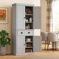 STILVORA Tall Storage Cabinet with Drawers & Shelves in Grey