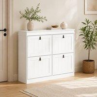 STILVORA Shoe Cabinet with 4 Compartments, White