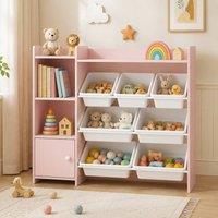 STILVORA Pink Toy Storage Unit with 8 Bins
