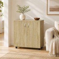 STILVORA Office Storage Cabinet with Lock in Oak in Light Oak