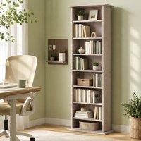 STILVORA CD Storage Unit with 6 Adjustable Shelves in Natural