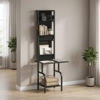 STILVORA Record Player Stand with Vinyl & CD Storage in Black