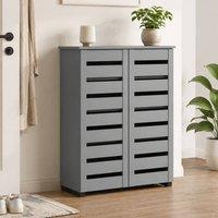 STILVORA Shoe Cabinet with 5 Tiers & Slatted Doors in Grey