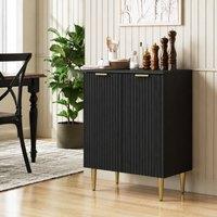 STILVORA Sideboard Storage Cabinet with Adjustable Shelves, Black
