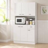 STILVORA Storage Cabinet with Adjustable Shelves & Worktop in Cream