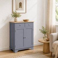 STILVORA Kitchen Cabinet with Adjustable Shelf, Drawers & Doors in Grey