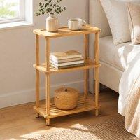 STILVORA 3-Tier Side Table with Shelves, Natural
