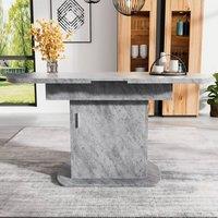 ModernLuxe Extendable modern oval dining table 110-130cm with storage, door in Grey