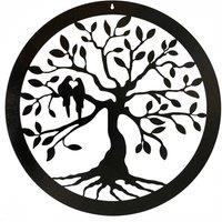 Poppyforge Tree of Life Large Wall Art - Steel - W49.5 x H49.5 cm in Black