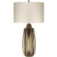Netlighting Newham 1 Light Large Table Lamp Bronze Ceramic Pearl shade E27 in Brown