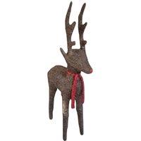 Four Candle Large Standing Salim Deer in Red