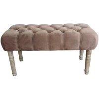 Minster Stylish Living Ltd 80cm Footstool - Fabric - L80 X W40 X H45 cm in Taupe