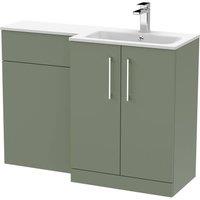 Balterley Bramshall 2 Door Right-Hand Combination Unit, Satin Green, 1100mm in Green