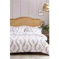 CHRISTY 'Eversham' Floral Reversible Cotton Sateen Duvet Cover Set in Purple | Size: Super King