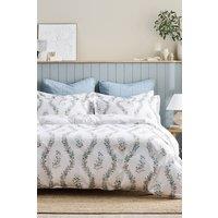 CHRISTY 'Eversham' Floral Reversible Cotton Sateen Duvet Cover Set in Blue | Size: Super King