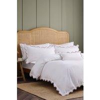 CHRISTY 'Lucerne Scallop' Luxury Cotton Sateen Duvet Cover Set in Pink | Size: King
