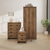 GFW Boston 3 Piece Bedroom Set in Brown