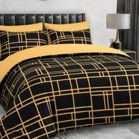Pamposh Luxury Duvet Cover Sets Reversible Bedding Sets in Gold | Size: Double