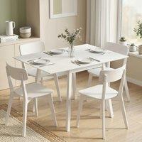 HOMCOM Kitchen Table for 2-4, Folding Drop Leaf Dining Table in White