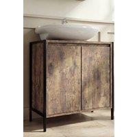 Home Discount Lana 2 Door Undersink Cabinet Bathroom Furniture in Dark Brown