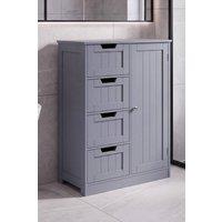 Home Discount Hayle 4 Drawer 1 Door Floor Cabinet Bathroom Furniture in Grey