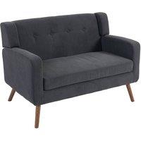 HOMCOM 2 Seater Sofa, 118 cm Corduroy Small Loveseat Sofa, Dark Grey