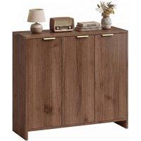 HOMCOM Sideboard with 3 Doors & Adjustable Shelves Kitchen Cupboard Brown