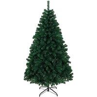 HOMCOM Artificial Christmas Tree with Hinged Design, 180cm Fir Tree in Green | Size: 180 cm